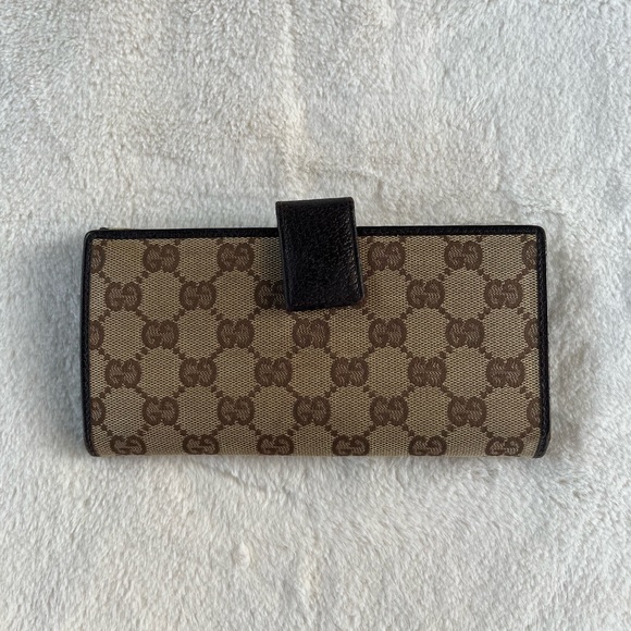 Authentic GUCCI Long Wallet GG Canvas Leather Brown - Picture 2 of 15